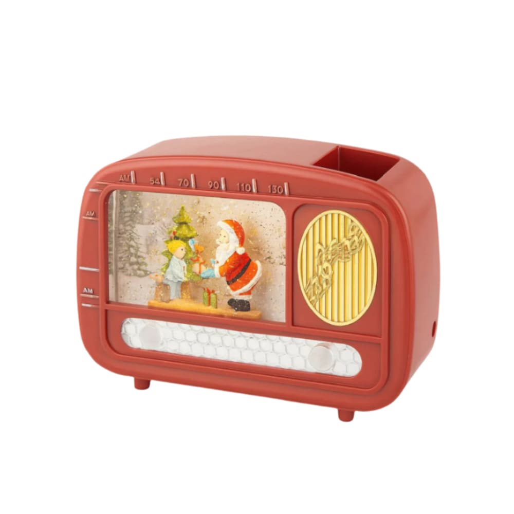 Radio de Noël avec LED lumineuses, Père Noël, 22 x 6,3 cm, 15,5 cm de
