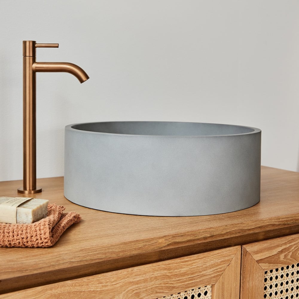 BERAH GETAH Waschbecken aus grauem Beton Ø37cm style modern - Beton