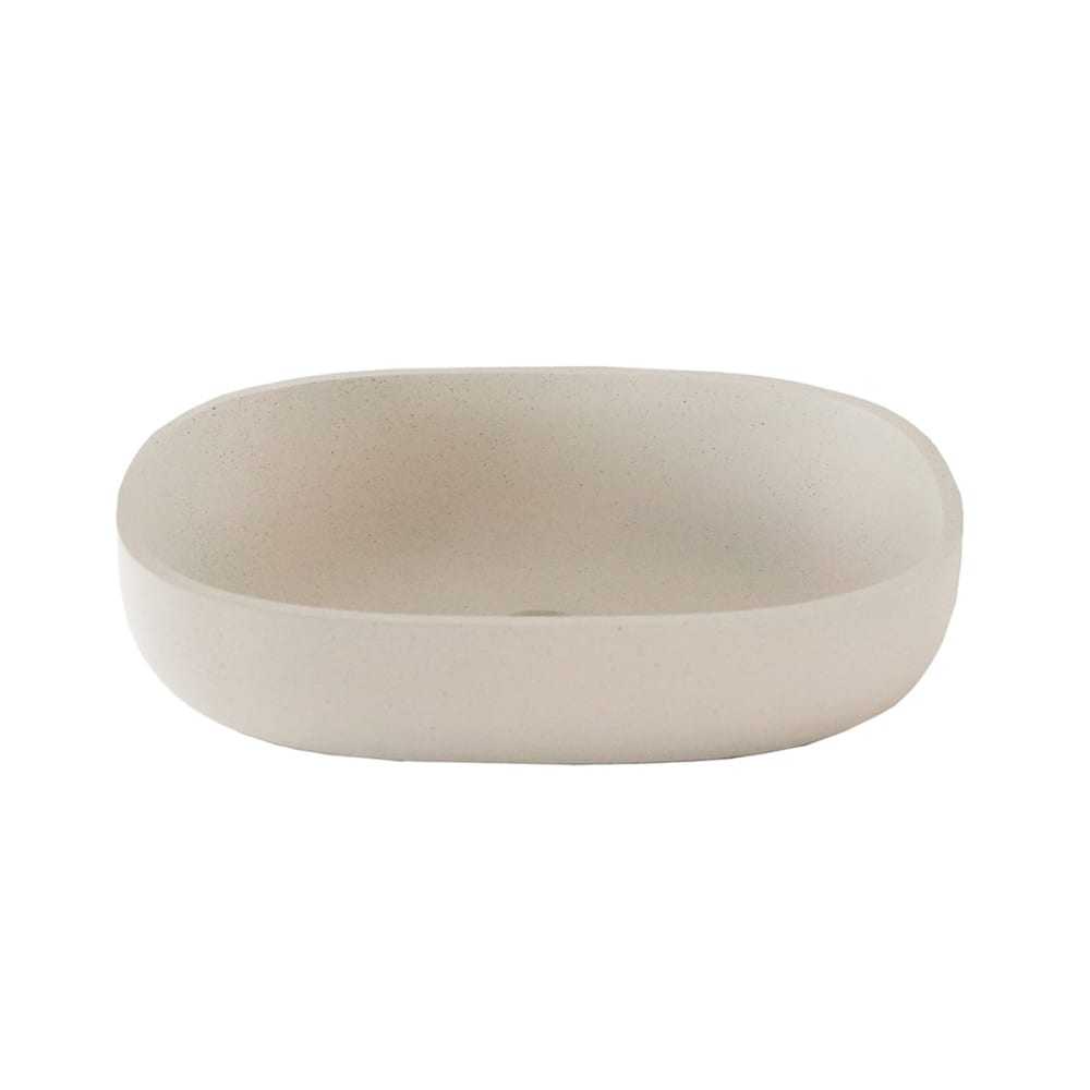 Vasque en béton beige ovale 50 cm