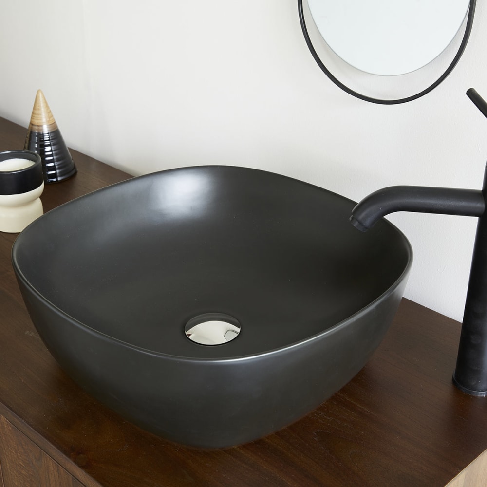 BERAH GETAH Keramikbecken schwarz Ø41 cm style modern - Keramik
