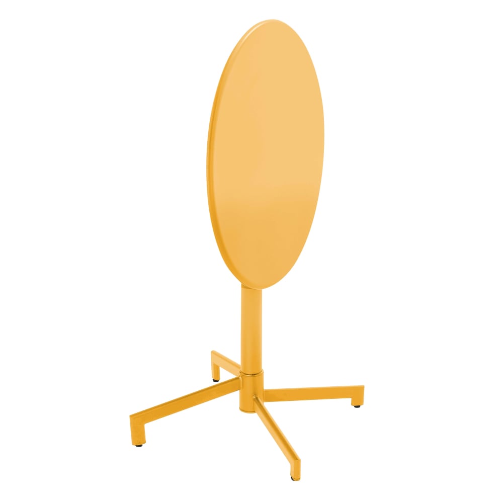Table de jardin ronde bistrot avec plateau rabattable 70 cm jaune