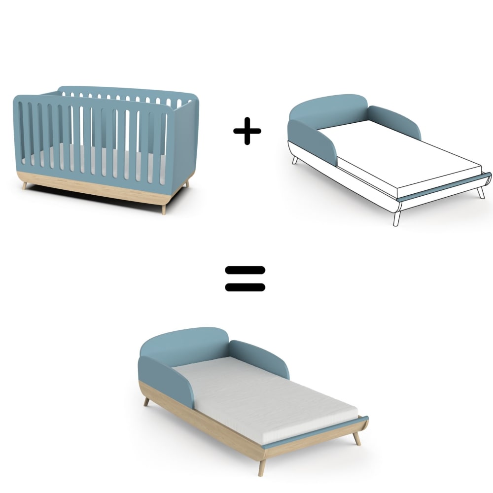 Lit bébé évolutif 70x140 bleu