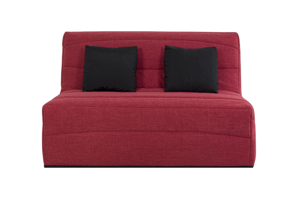 Banquette bz convertible 2/3 places tissu framboise