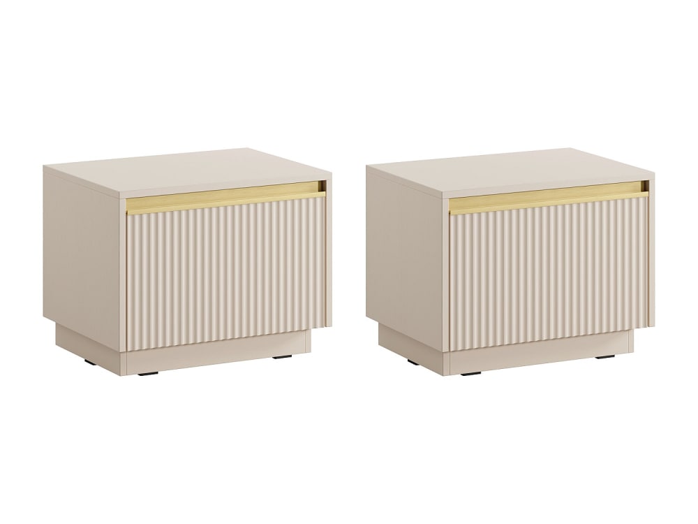 Lot de 2 tables de chevet mdf beige