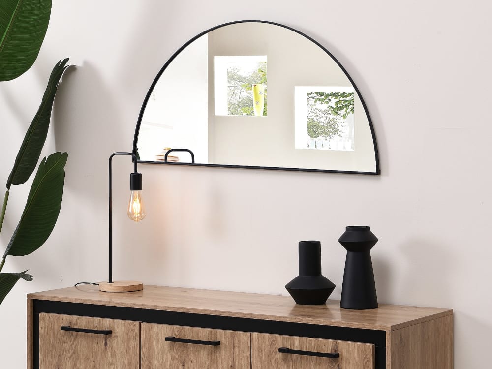 Miroir mural métal noir
