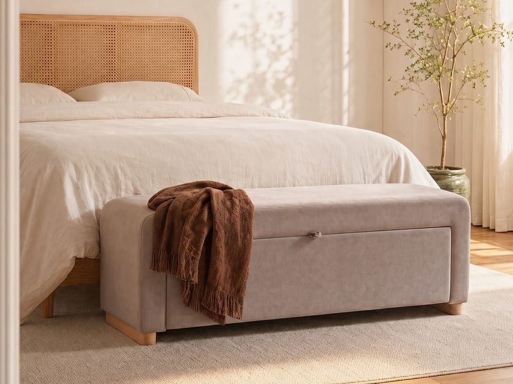 Banc velours taupe Banc velours taupe