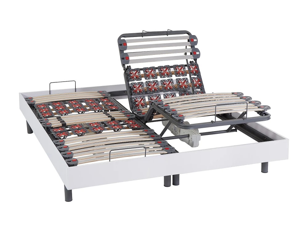 Sommier de relaxation mdf blanc 2x80x200 cm Sommier de relaxation mdf blanc 2x80x200 cm