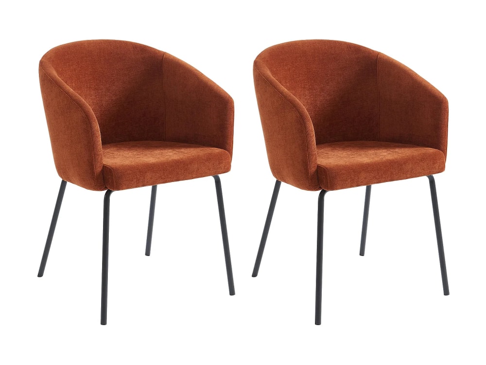 Lot de 2 chaises polyester terracotta Lot de 2 chaises polyester terracotta