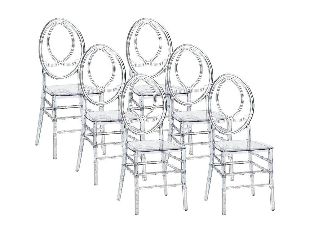 Lot de 6 chaises polycarbonate transparent Lot de 6 chaises polycarbonate transparent