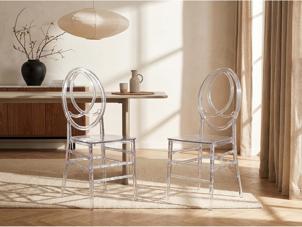 Lot de 6 chaises polycarbonate transparent