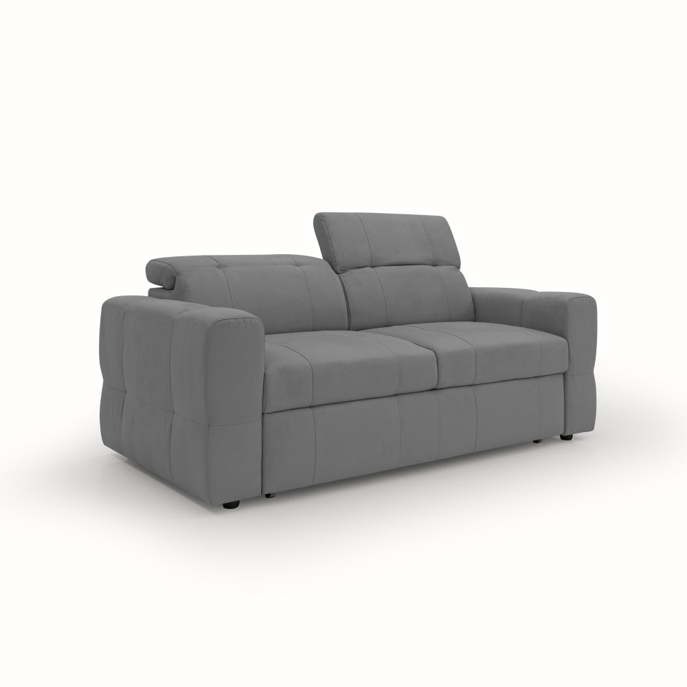 Canapé avec pouf amovible 193 cm gris