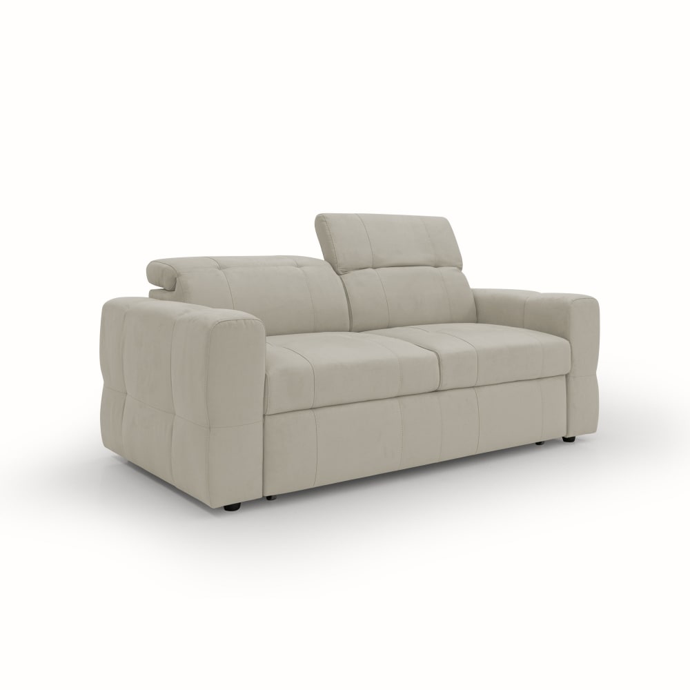 Canapé avec pouf amovible 193 cm crème