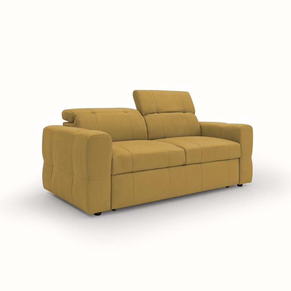 Canapé avec pouf amovible 193 cm jaune