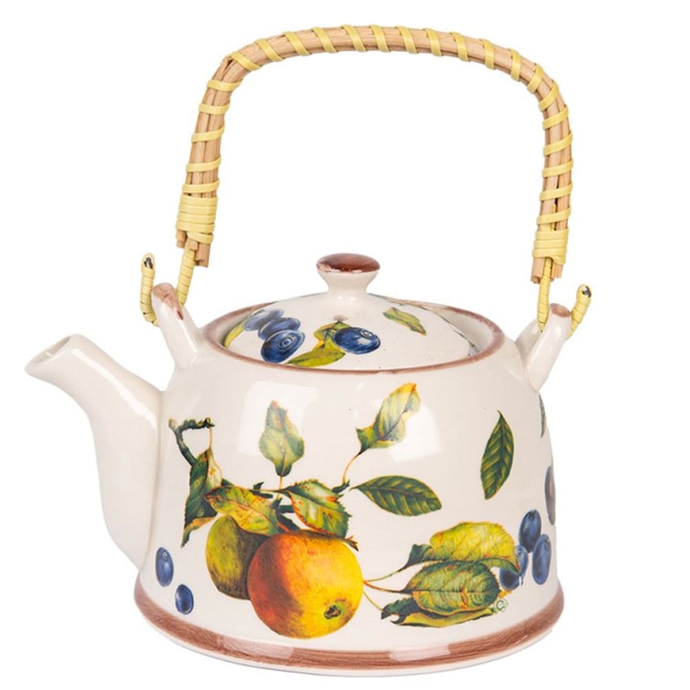 Théière traditionnelle avec filtre en céramique multicolore fruits 800