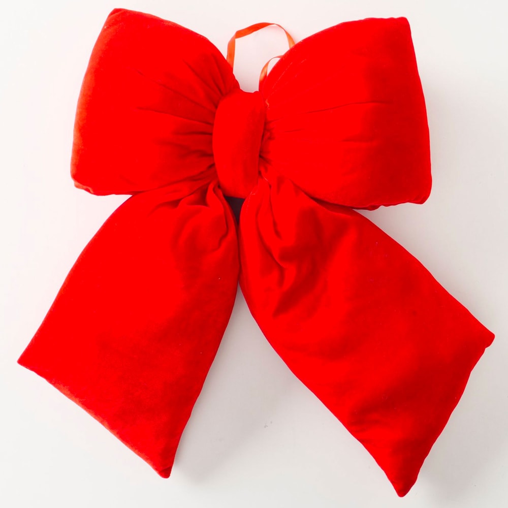 Décoration de Noël grand noeud en velours rouge 55x13x60cm - Maisons du Monde
