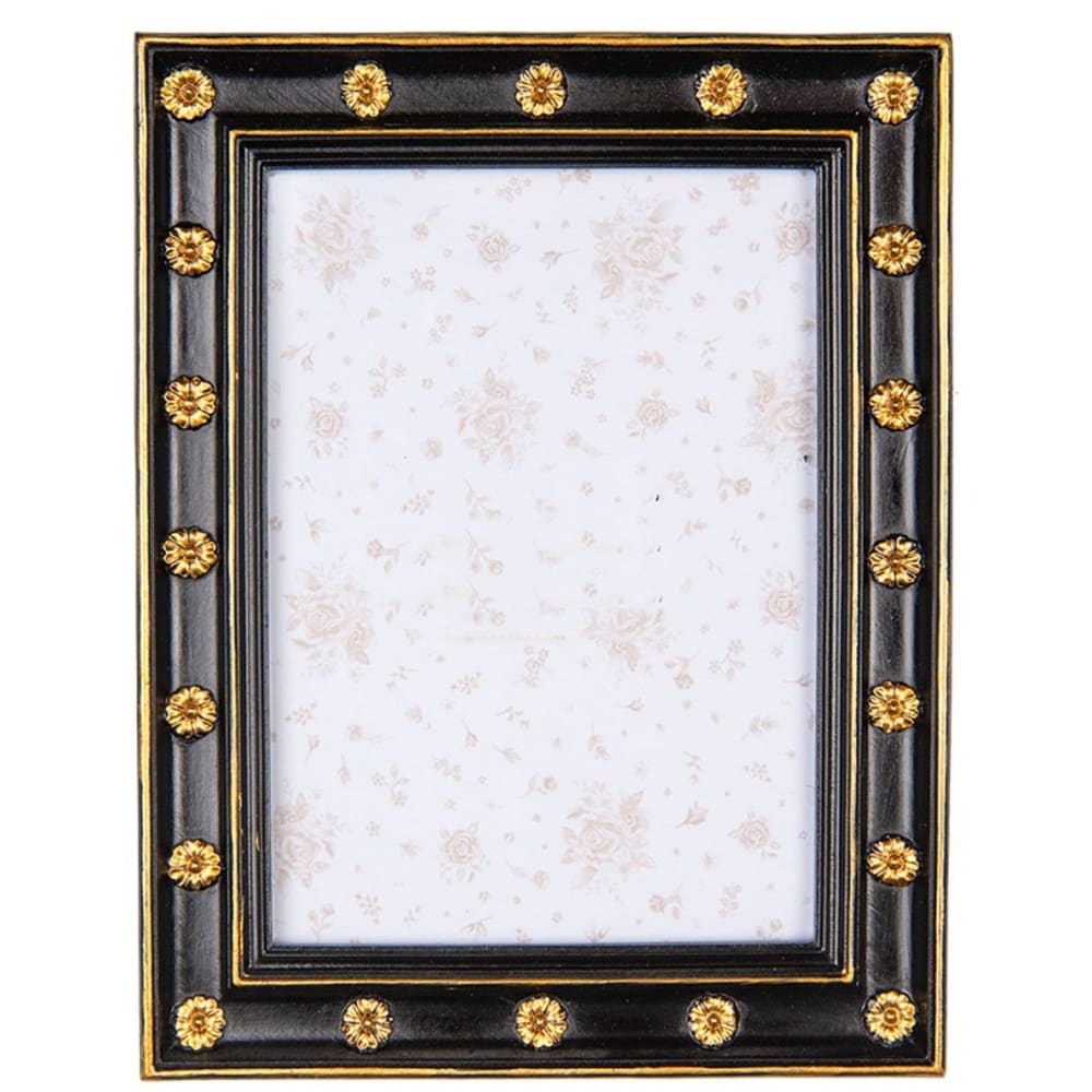 Cadre photo classique mural ou à poser noir et doré 13x18cm