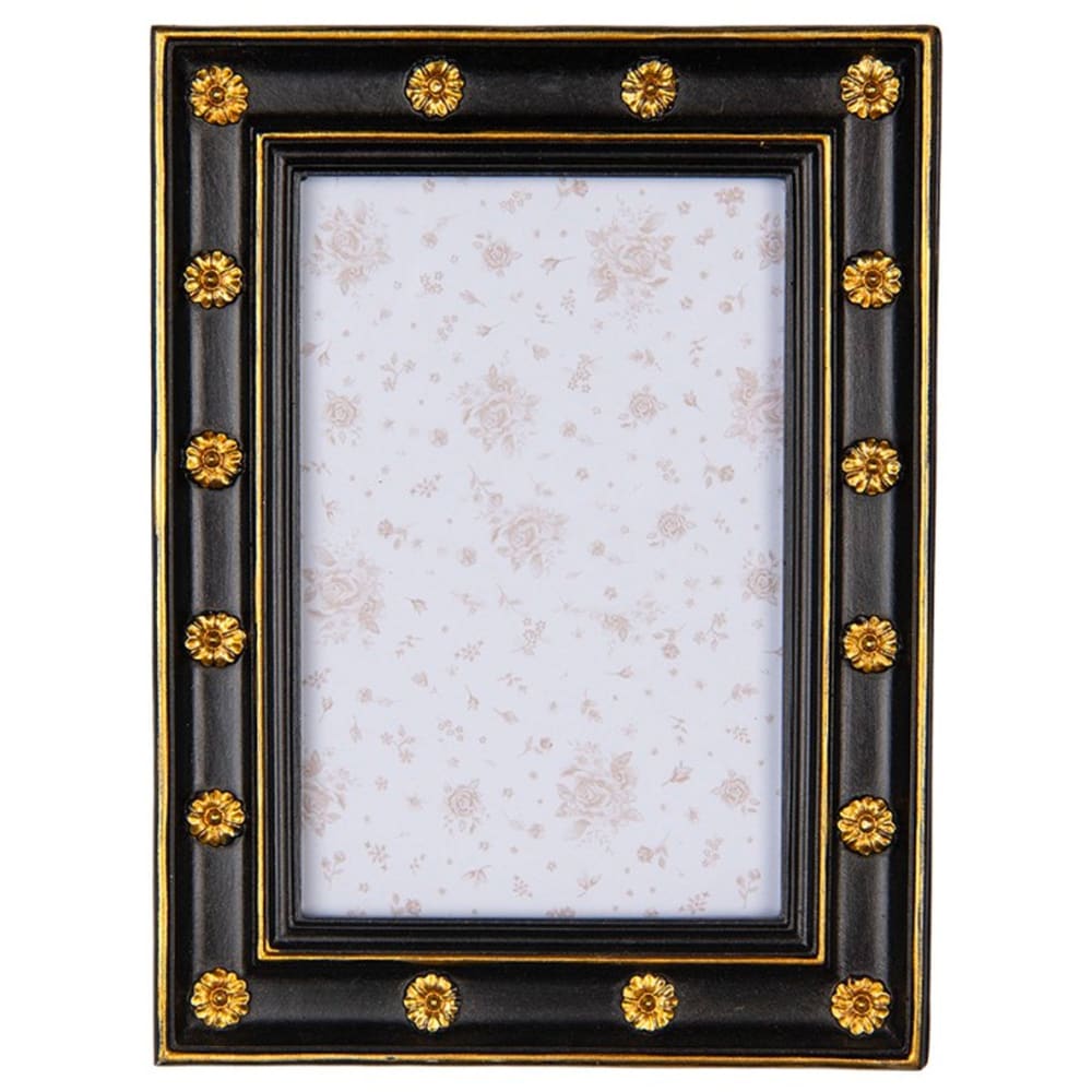 Cadre photo classique mural ou à poser noir et doré 10x15cm