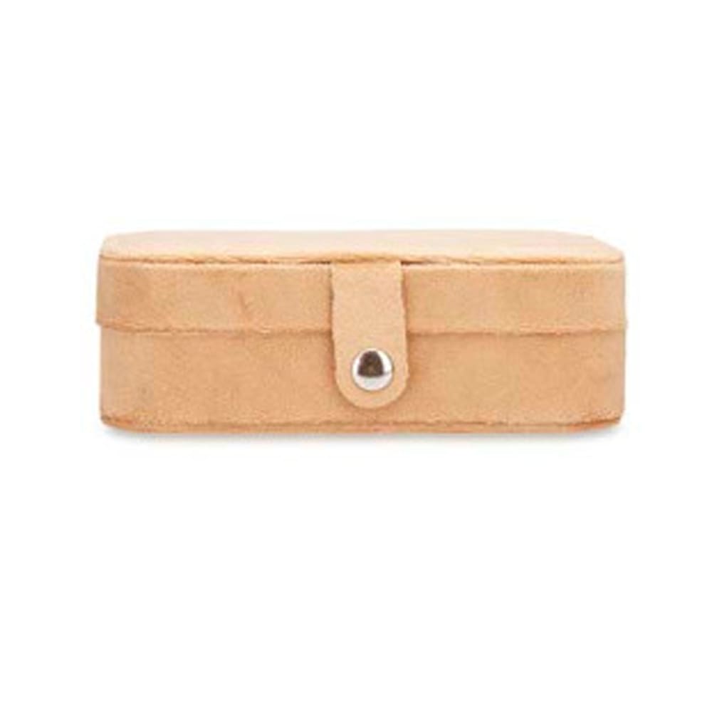 Boîte à bijoux de voyage velours beige 11.5x16.5x6cm — vue 4
