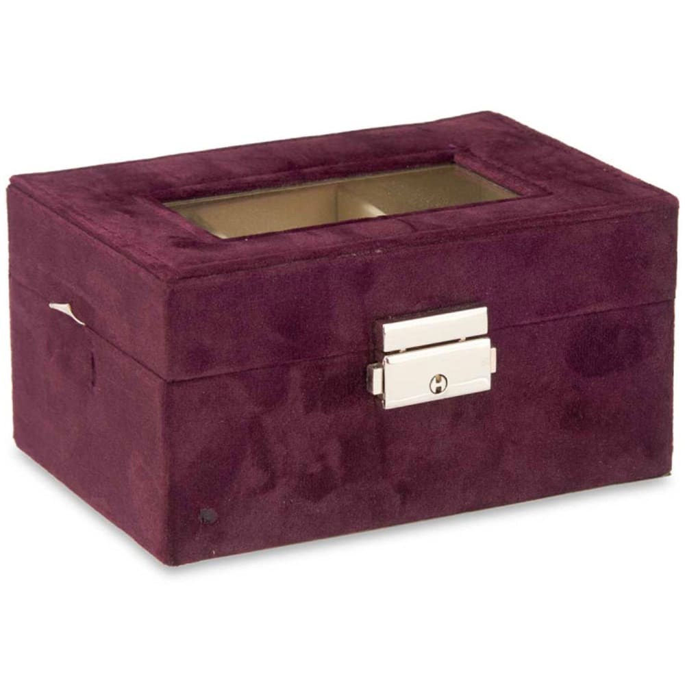 Coffret de rangement pour 3 montres velours bordeaux 11x16x8.5cm