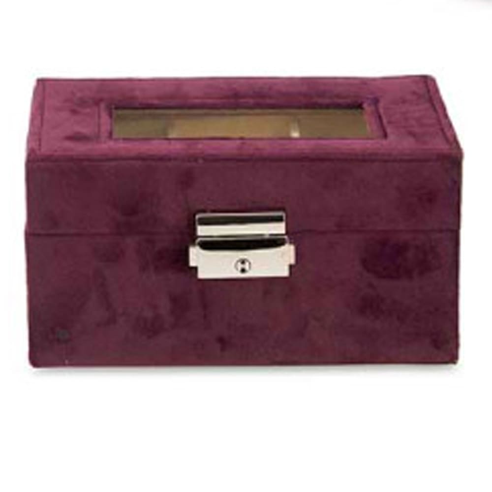 Coffret de rangement pour 3 montres velours bordeaux 11x16x8.5cm — vue 4