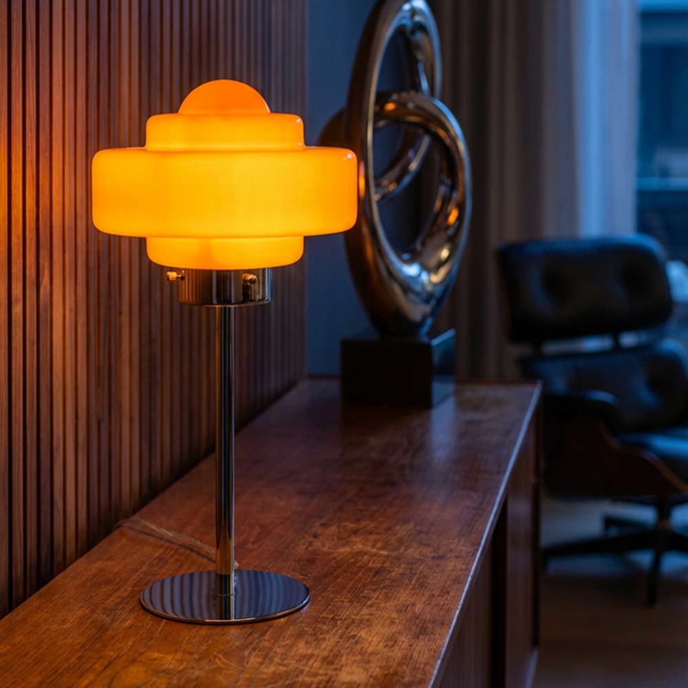 Lampe à poser en verre & métal — vue 3