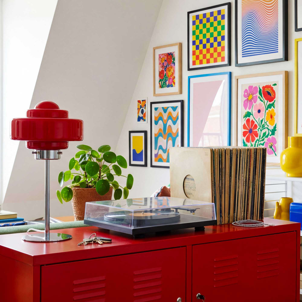 Lampe à poser en verre & métal — vue 3