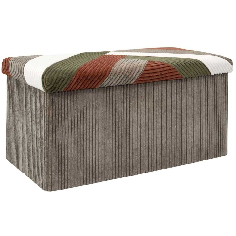 Banc coffre pliable patchwork côtelé Banc coffre pliable patchwork côtelé