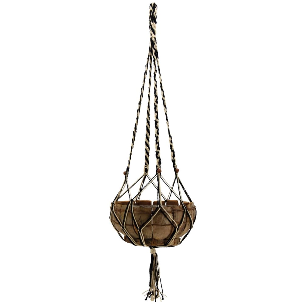 Suspension macramé bicolore en jute