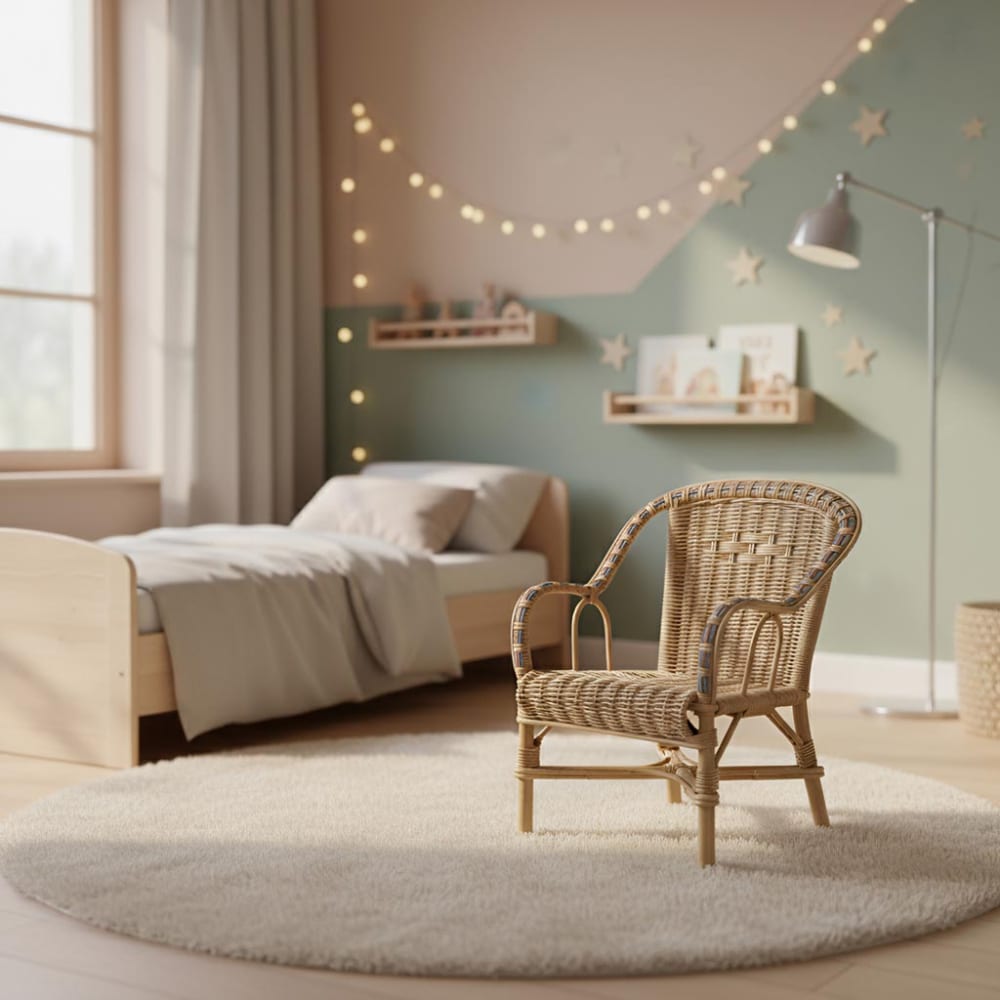 Fauteuil enfant en rotin crapaud (Aubry Gaspard) - Image 1