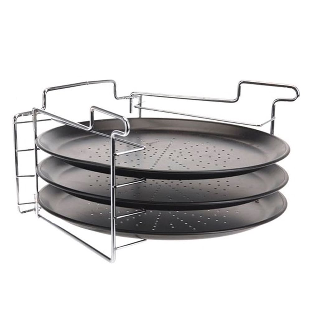 Set de 3 plats pour cuisson pizza simultanée 32x32x25cm