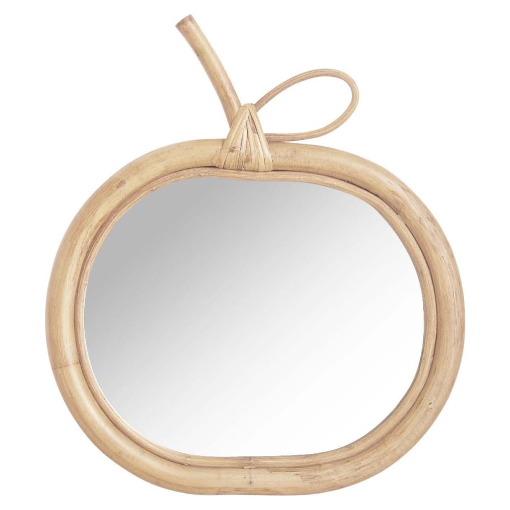 Miroir en rotin pomme