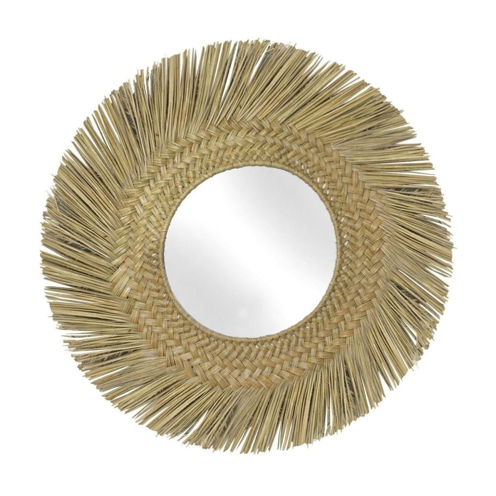 Miroir en jonc teinté 70 cm naturel