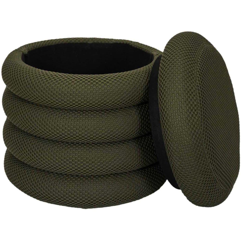 Pouf 2 en 1 en tissu coloré atome kaki
