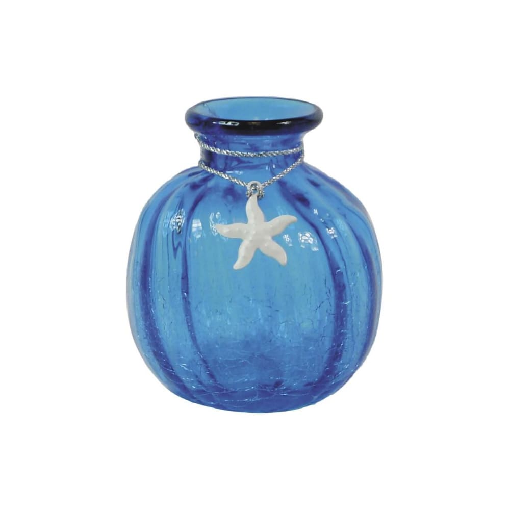 Vase en verre teinté bleu