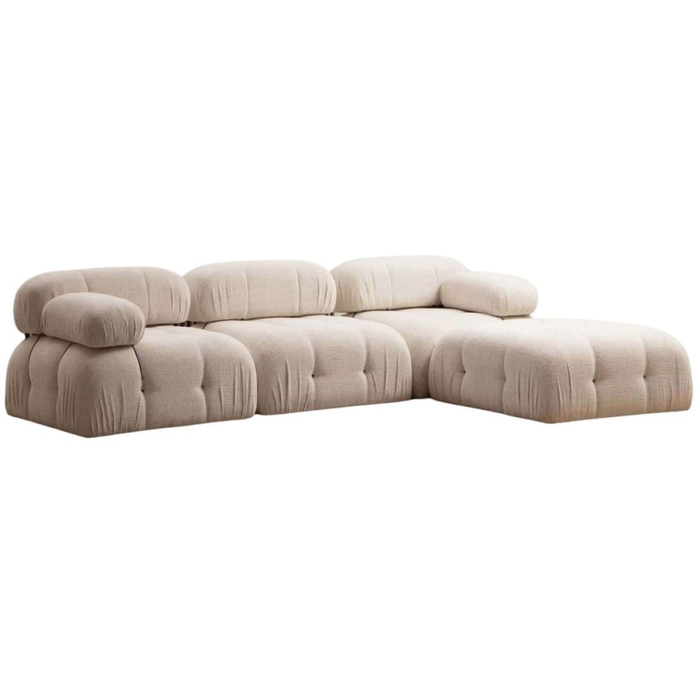 Canapé d'angle en tissu  crème