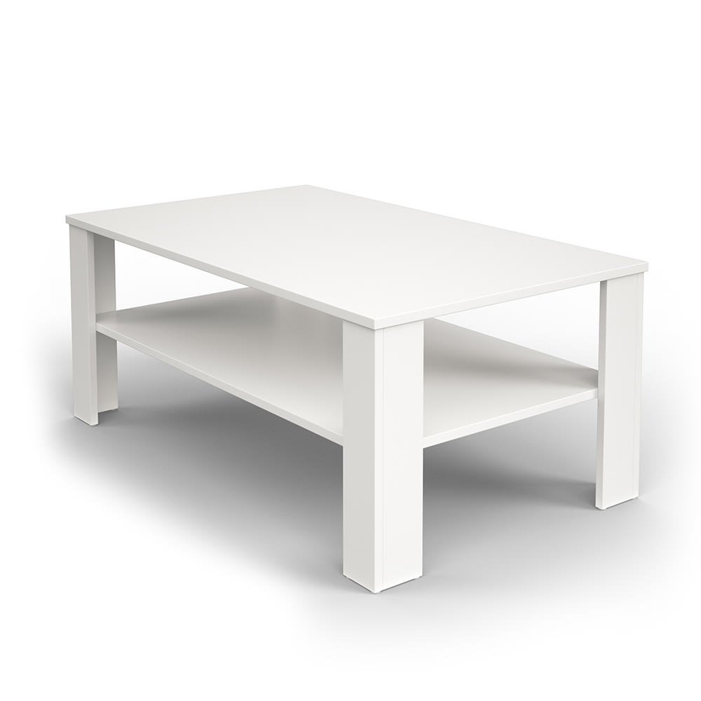 Vicco Couchtisch, Weiß 100 x 60cm style modern Weiß Spanplatte