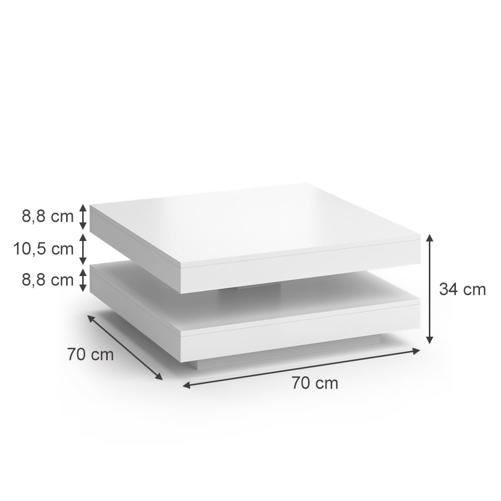 Couchtisch, Weiß 70 x 70cm - Maisons Du Monde