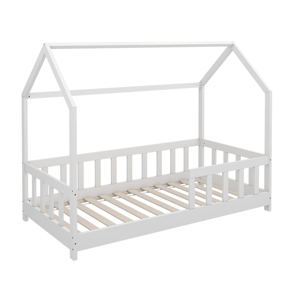 Lit cabane avec protection anti-chute, blanc 166 x 135cm Lit cabane avec protection anti-chute, blanc 166 x 135cm