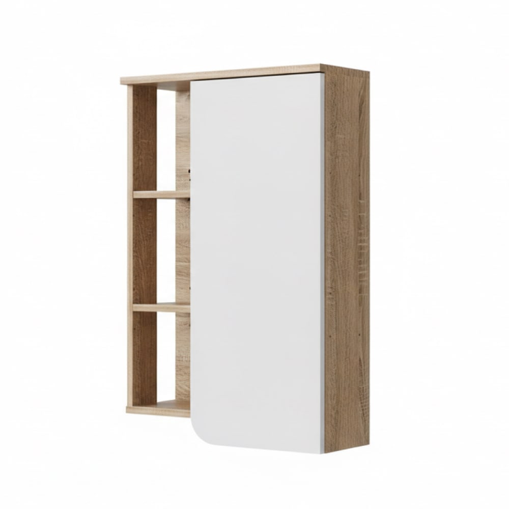 Vicco Badschrank mit Tür und offenen Fächern Sonoma 50x75cm style modern Braun Spanplatte