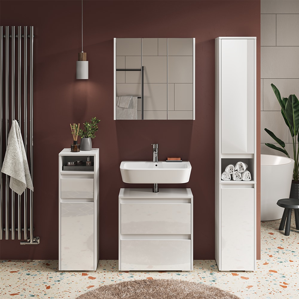 Meuble sous vasque simple , blanc 60.2 x 62.1cm