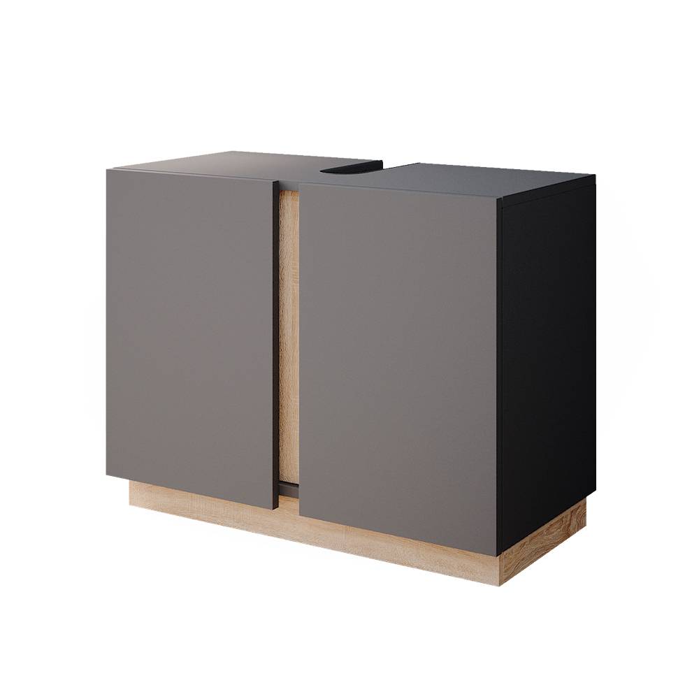 Meuble sous vasque simple avec 2 portes, Anthracite 70.4 x 55.5cm