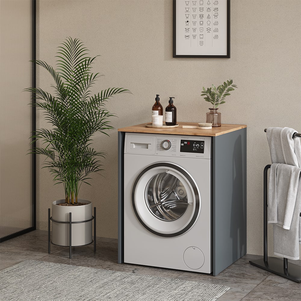 Armoire machine à laver  Anthracite/chêne doré 68x88.2cm