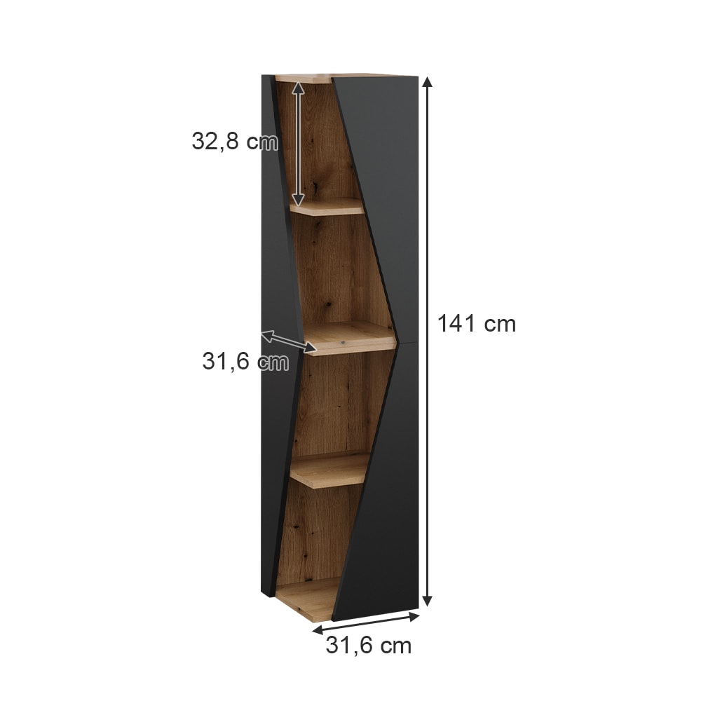 Badschrank mit 3 Ablagen, Anthrazit 31.6 x 70.5cm - Maisons Du