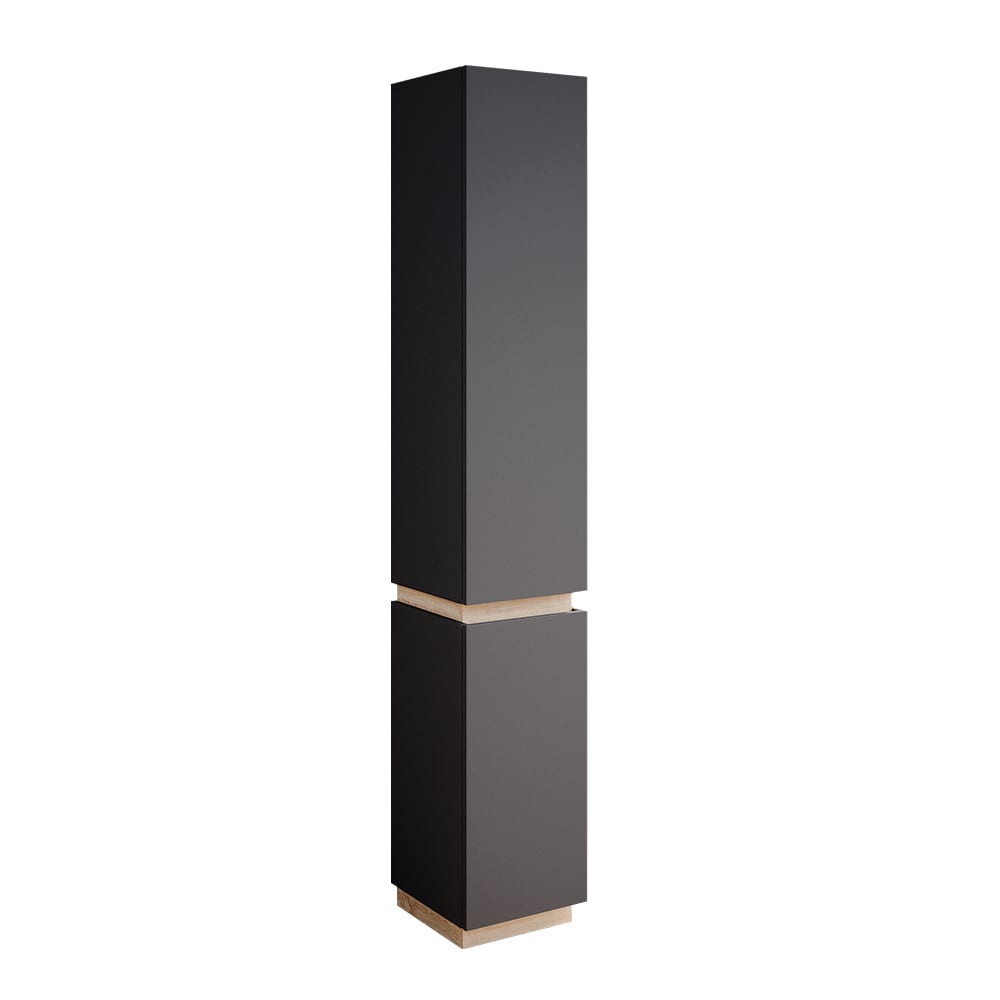 Vicco Badschrank mit 2 Türen, Anthrazit 33 x 197.5cm style modern Grau Spanplatte