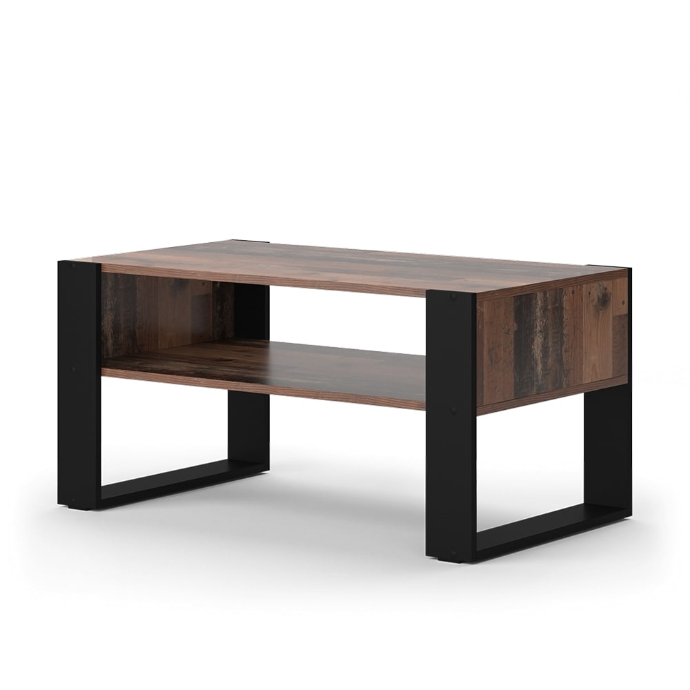 Table basse avec tablette, Bois antique 92 x 52,4cm