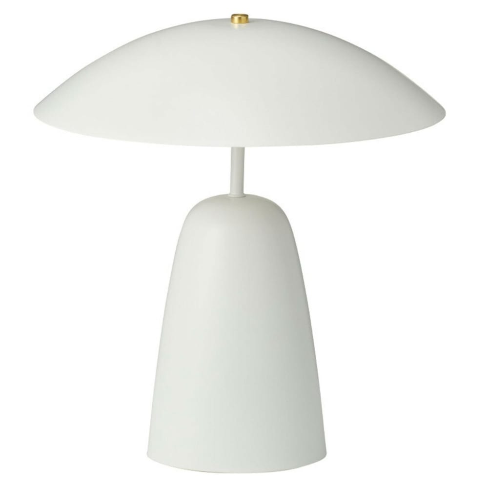 Lampe à poser champignon métal blanc et doré 39x39x32.5cm