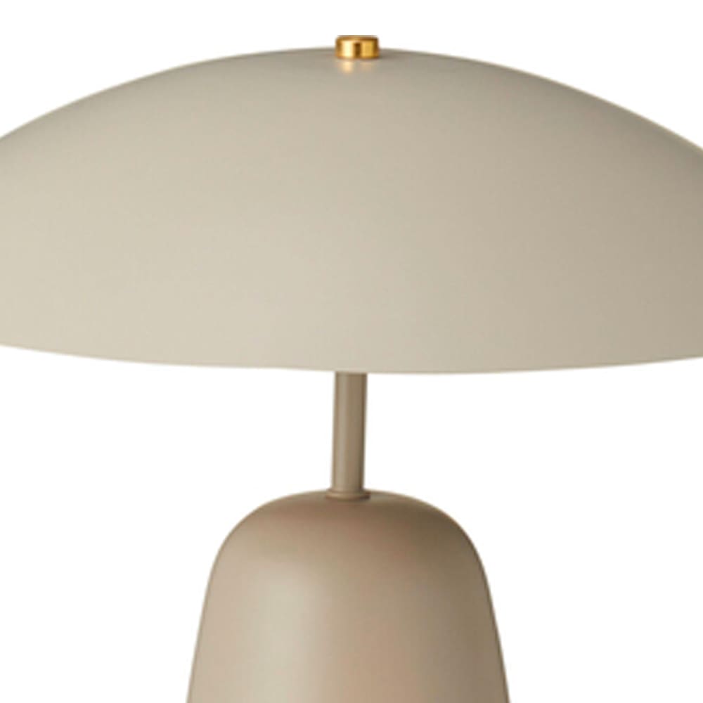 Lampe à poser champignon métal beige sable et doré 39x39x32.5cm — vue 3