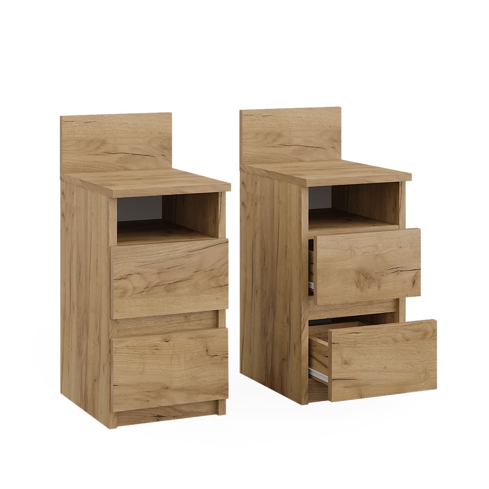 Vicco Nachttisch 2er Set Goldkraft Eiche 25x59.1cm style modern Braun Spanplatte