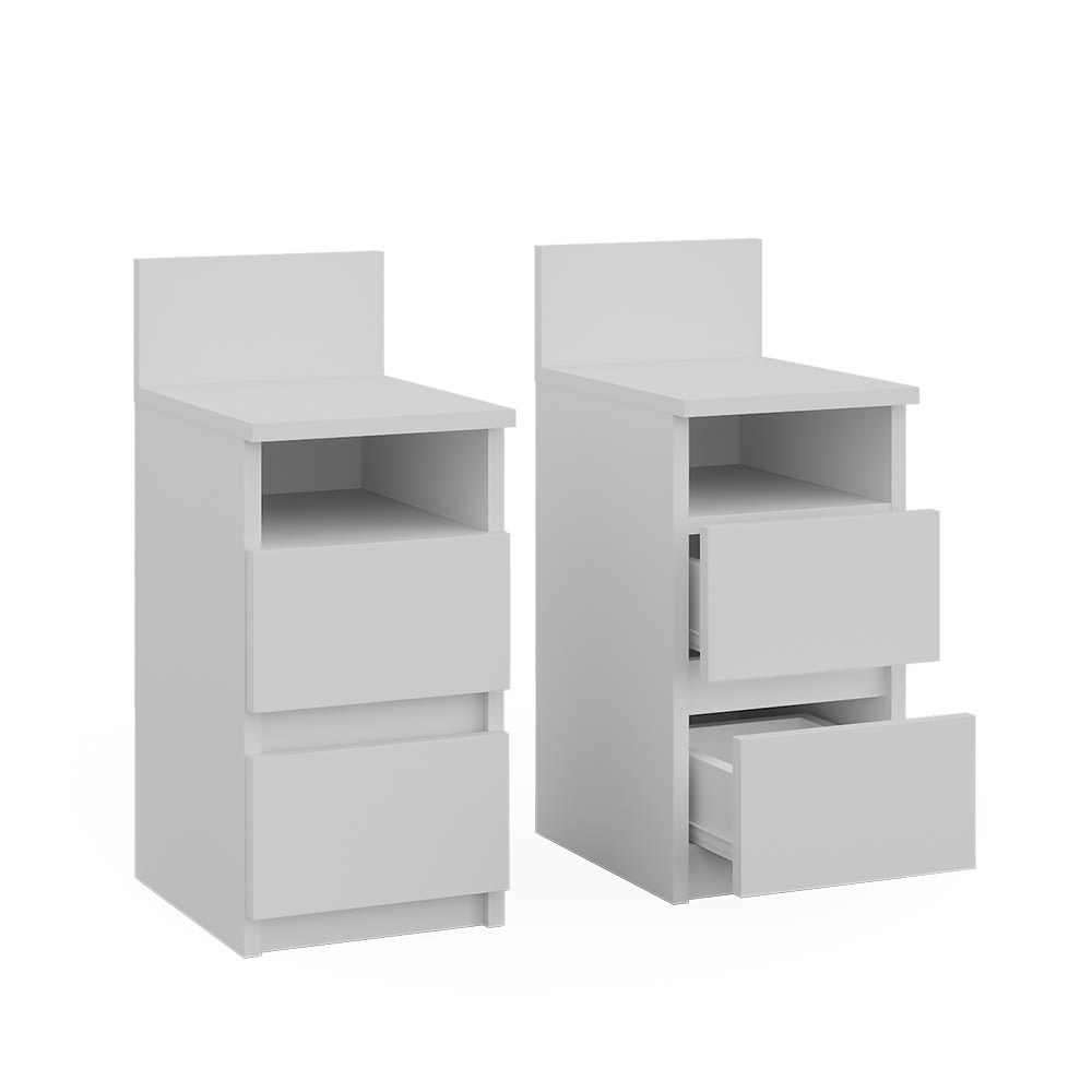 Table de chevet Lot de 2 Blanc 25x59.1cm