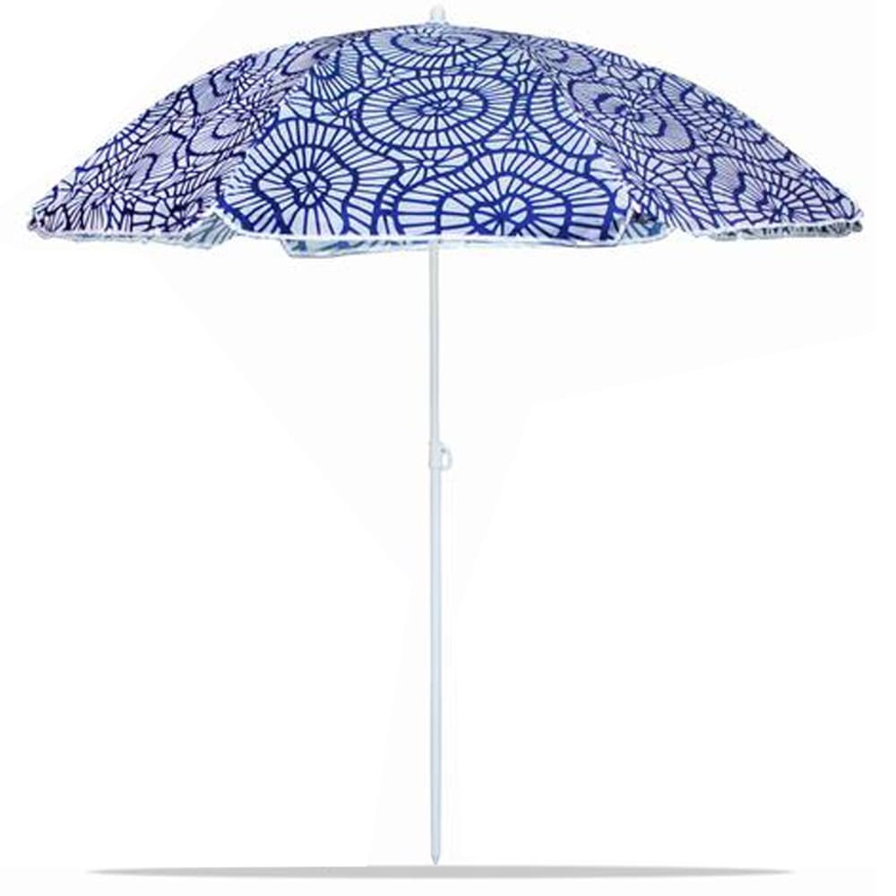 Parasol de plage bleu et blanc 180x180x195cm